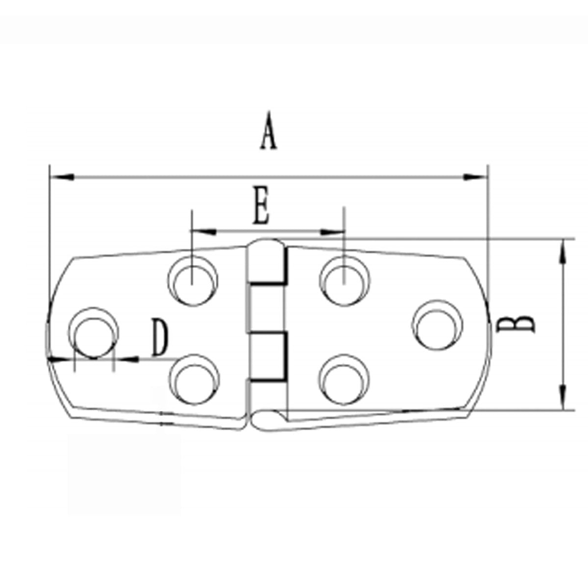 Trem Cerniera inox 76x38 mm