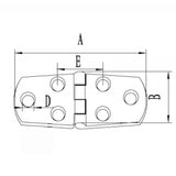 Trem Cerniera inox 76x38 mm