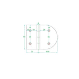 Trem Edelstahlscharnier 82x65 mm gerade