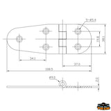 Trem Cerniera inox AISI 316 38x109 mm
