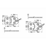 Trem Cerniera inox 76x40 mm rovesciata