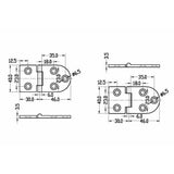 Trem Cerniera inox 76x40 mm dritta