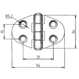 Trem Cerniera inox 54x34 mm