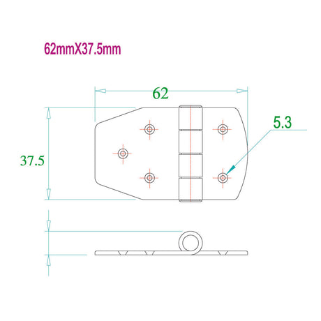 Trem Edelstahlscharnier 62x38 mm