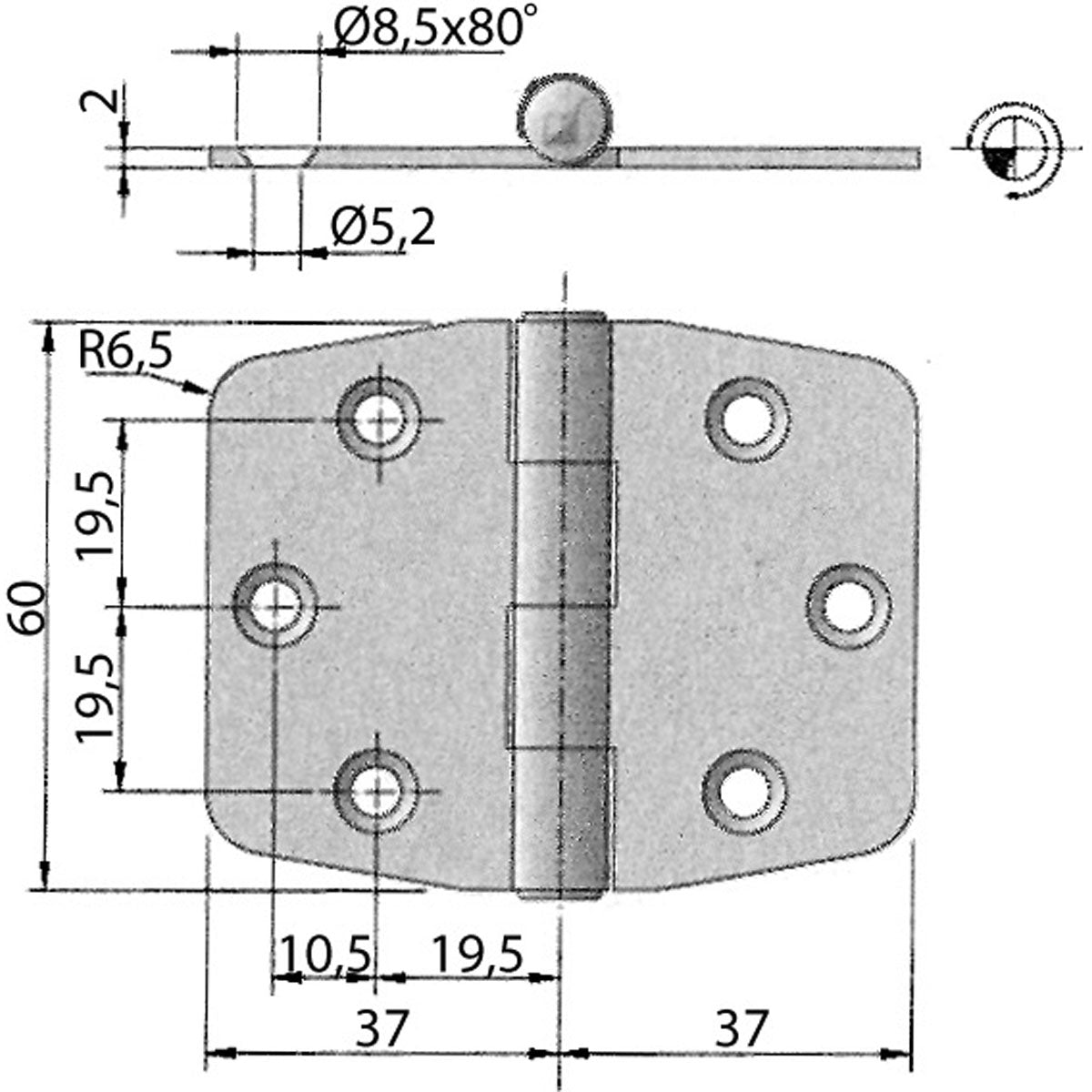 Trem Cerniera inox modello Dritto modello Dritto M3544080