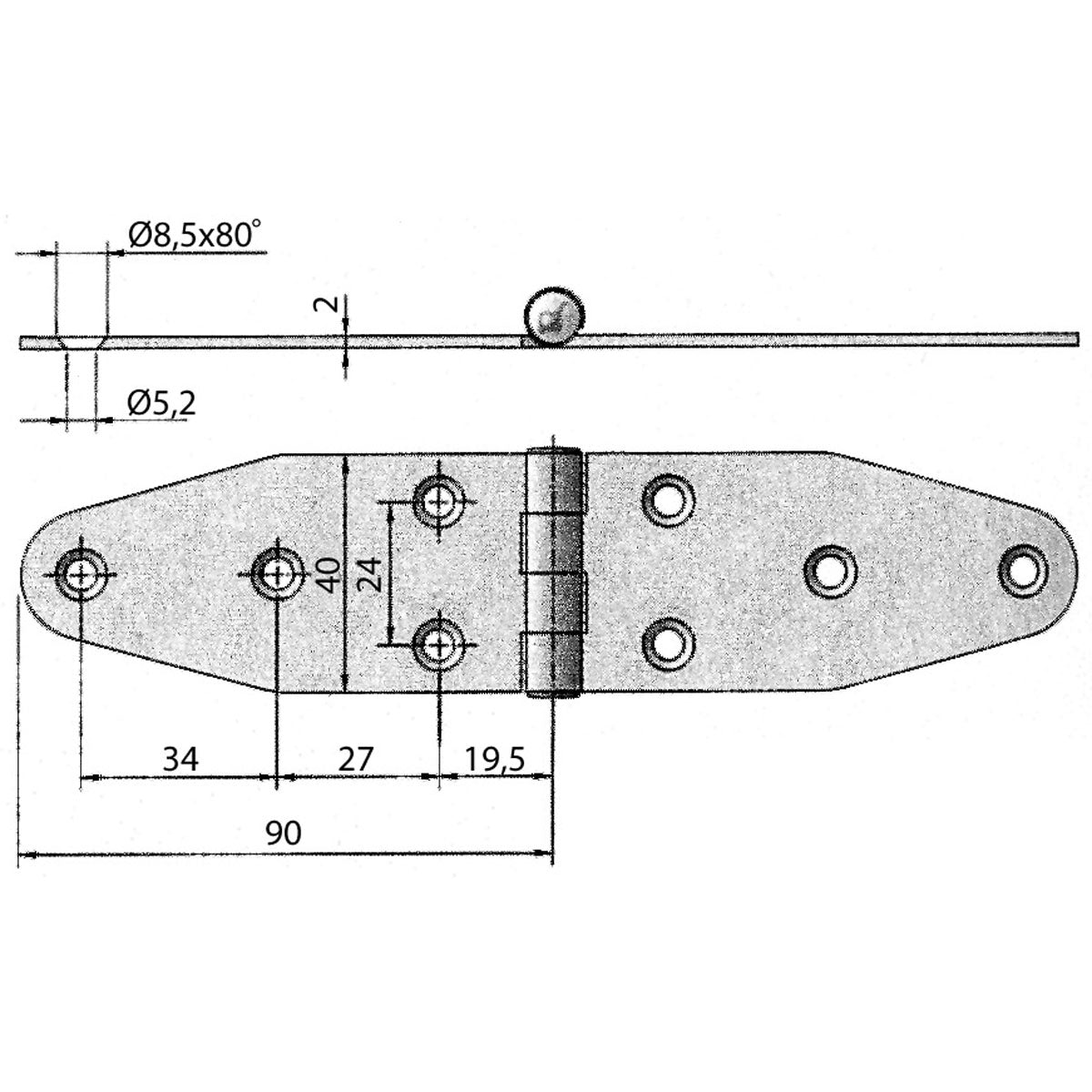 Trem Cerniera inox modello Dritto modello Dritto M3544085