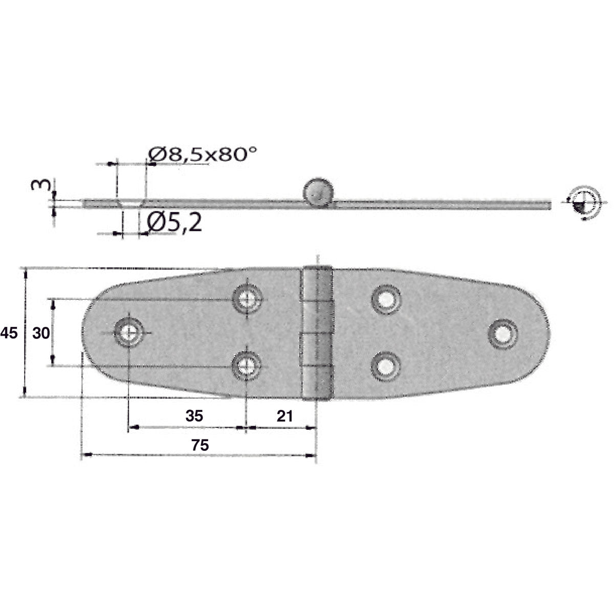 Trem Cerniera inox modello Dritto modello Dritto M3501720