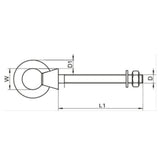 Trem Golfare in aisi 316 lunghezza 60 mm diametro 6 mm - 5 PC.