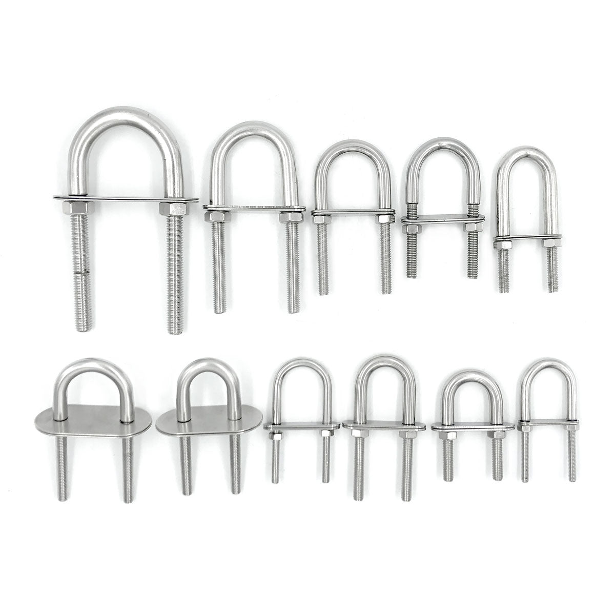 Trem Aisi 316 U-bolt with two plates - 6 pcs