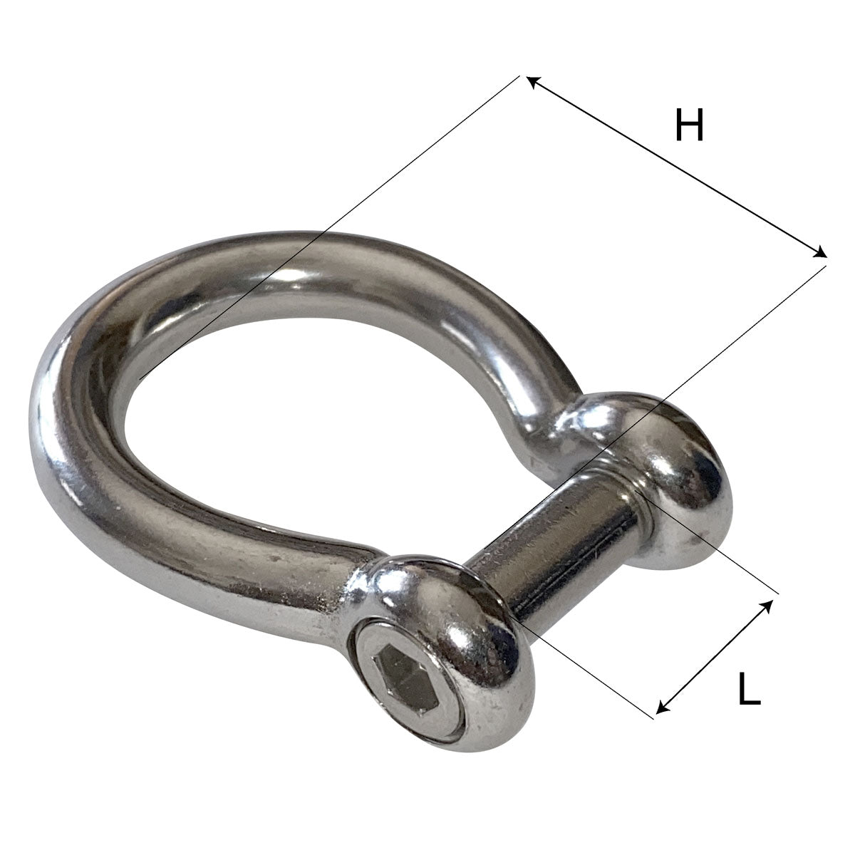 Trem Grillo eine Zither mit versenktem Stift Edelstahl AISI 316 Durchmesser 10 mm - 5 Stück.