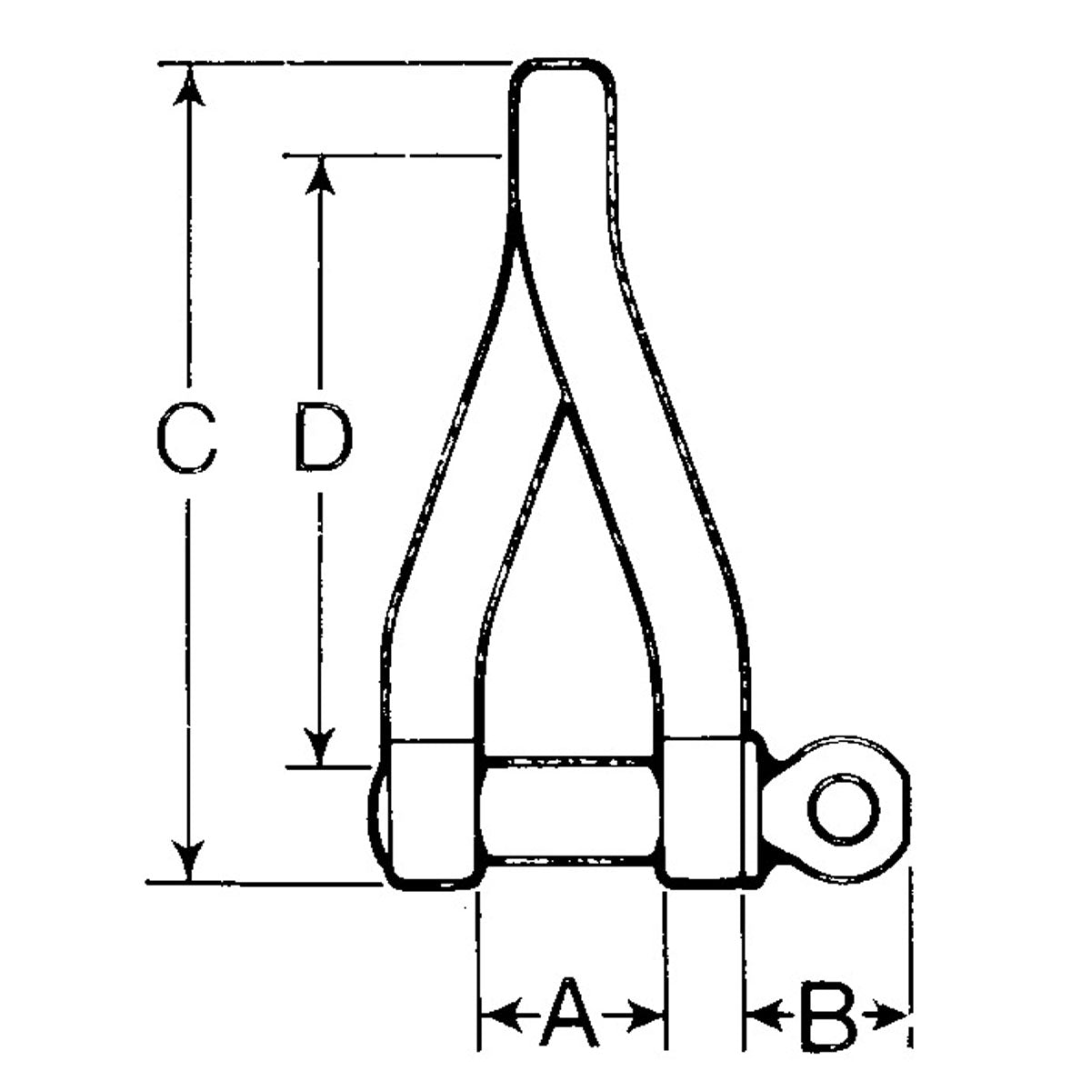 Trem Grillo ritorto in acciaio inox aisi 316 diametro 8 mm - 10 PC.