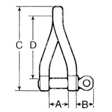Grillete trenzado Trem en acero inoxidable Aisi 316, 5 mm de diámetro - 10 piezas