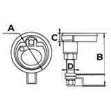 Trem Türheber und -verriegelung aus Edelstahl AISI 316, Durchmesser 60 mm