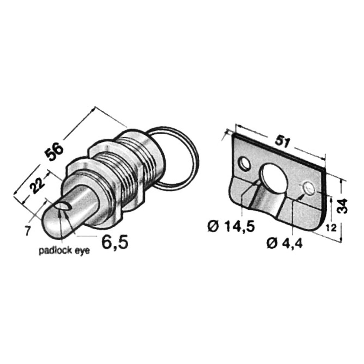 Trem Türschloss Lochdurchmesser mm 21 Lochdurchmesser mm 21 mm 58