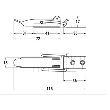 Trem Closure mm 115x15 mm 115x15 Modell ohne Öse