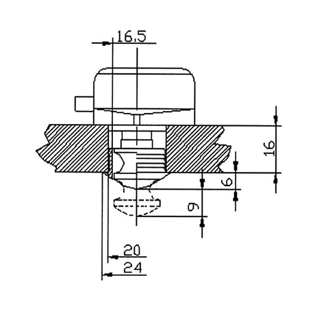 Trem White nylon lock for drawers with brass button Weight Kg 0.100
