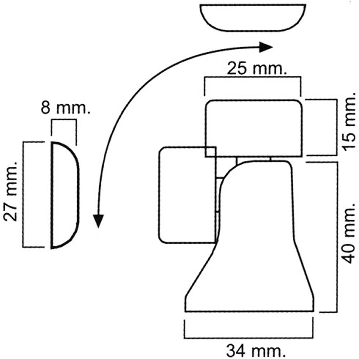 Trem Fermaporta magnetico orientabile Peso Kg 0,200