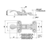 Trem Chiusura a leva mm 88x48 mm 88x48