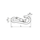 Trem Moschettone con occhiello e fermo a vite 100 mm - 5 PC.