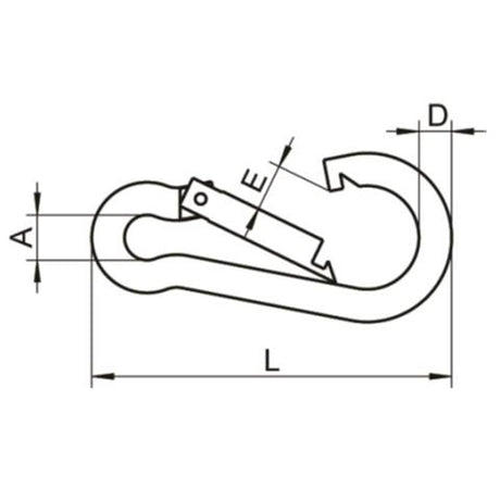 Trem Moschettone aisi 316 lunghezza 140 mm