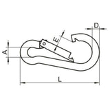 Trem Karabiner AISI 316 Länge 140 mm