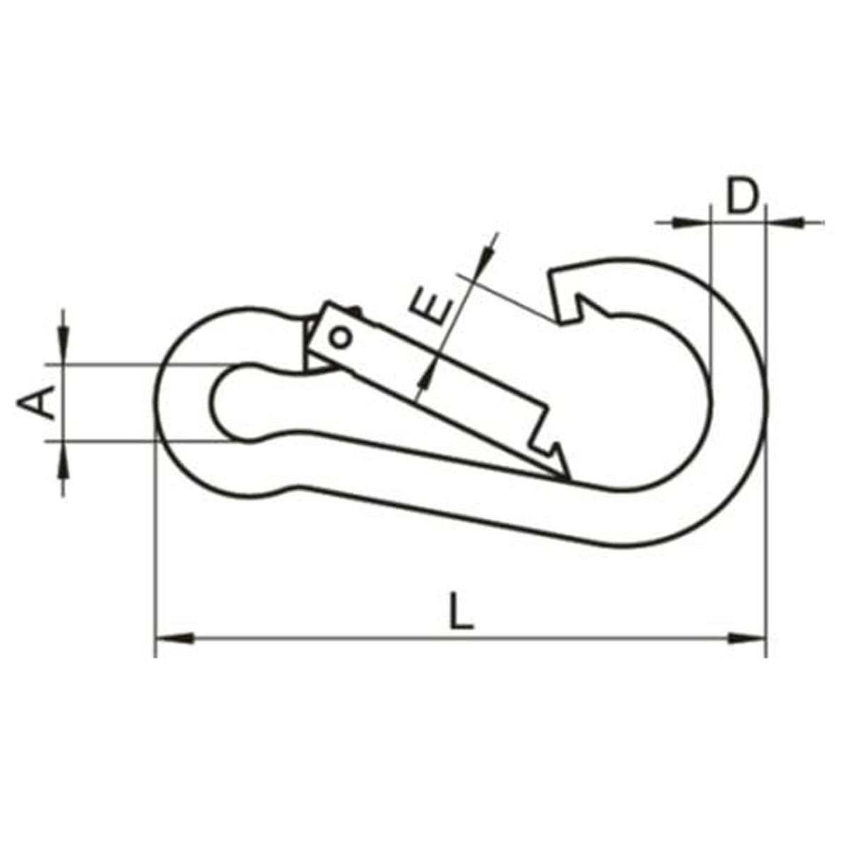 Trem Moschettone con occhiello lunghezza 140 mm - 5 PC.