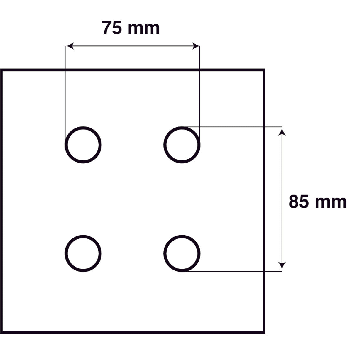 Trem Portacanne rimovibile Foro d. mm 40 Foro d. mm 40 Base mm 100x75 mm 210