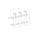 Trem Wandmontierter Rutenhalter - 3 Ruten
