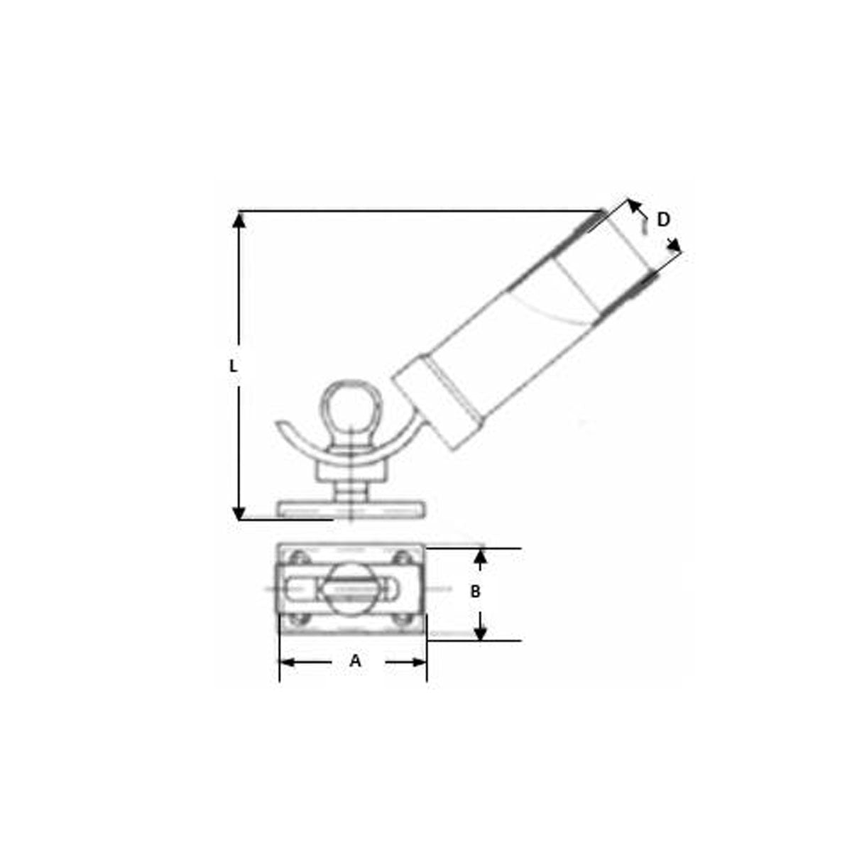 Trem Portacanne ad inclinazione regolabile con base di fissaggio mm 100x65