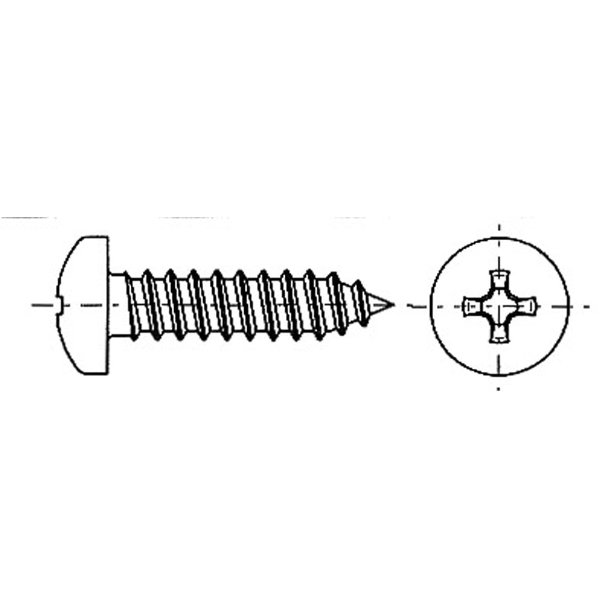 Tornillo autorroscante de acero inoxidable con cabeza en cruz Trem