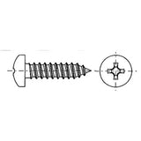 Tornillo autorroscante de acero inoxidable con cabeza en cruz Trem