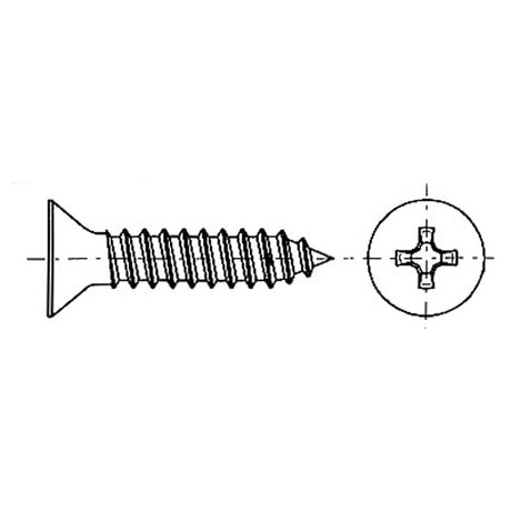 Trem Stainless steel self-tapping screw with flat cross head