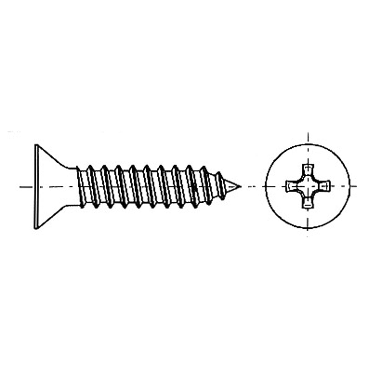 Tornillo autorroscante de acero inoxidable con cabeza de cruz plana Trem
