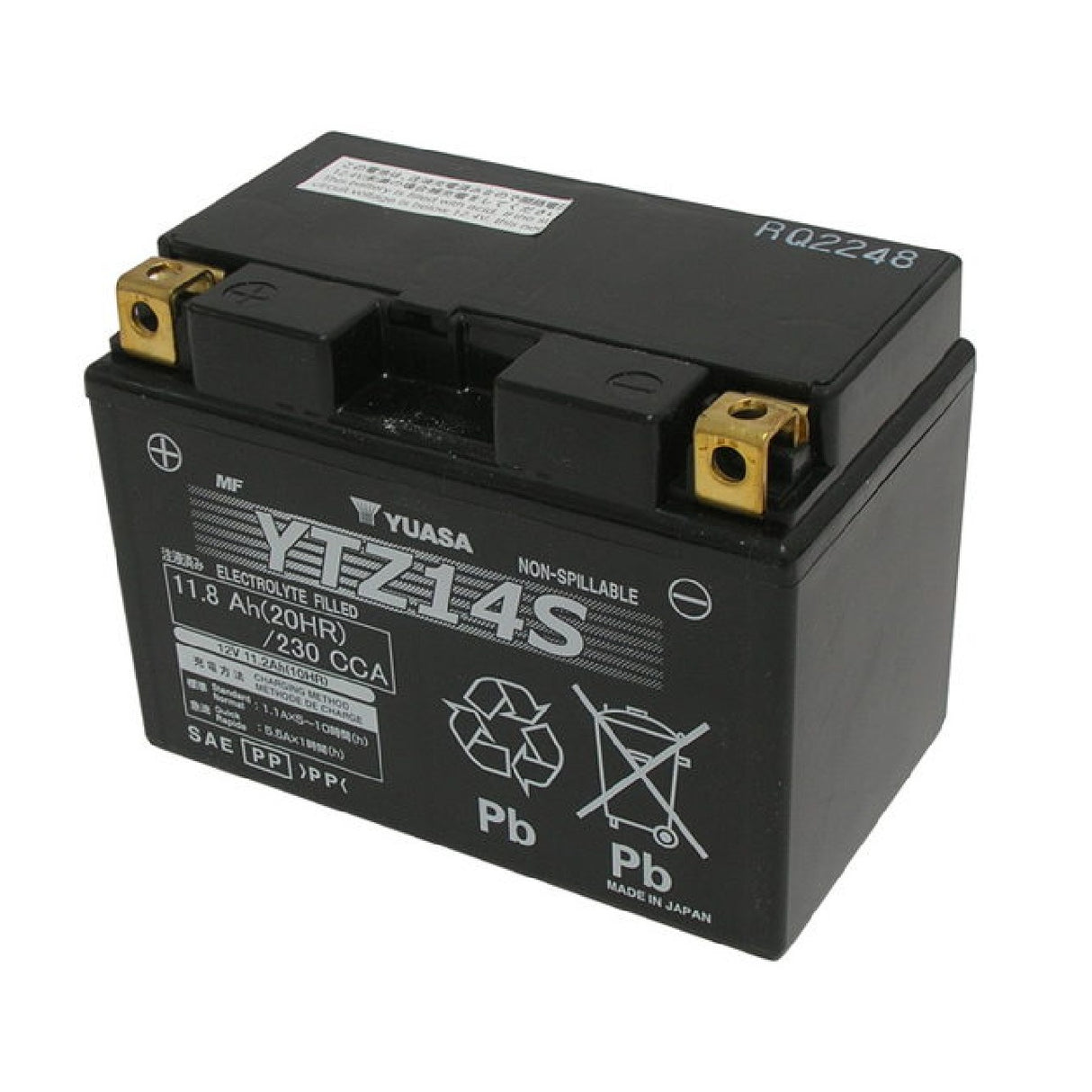 Batería precargada sellada para motocicleta Yuasa YTZ14S