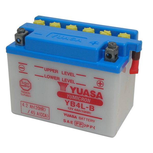 Batería de motocicleta YUASA YB4L-B (con ácido) 12 V/4 Ah