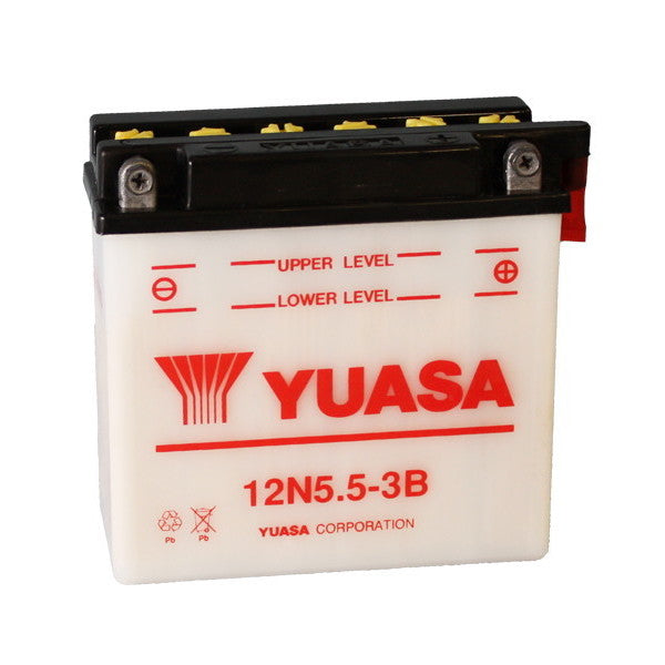 YUASA 12N5.5-3B 12V/6Ah Motorradbatterie (ohne Säure)