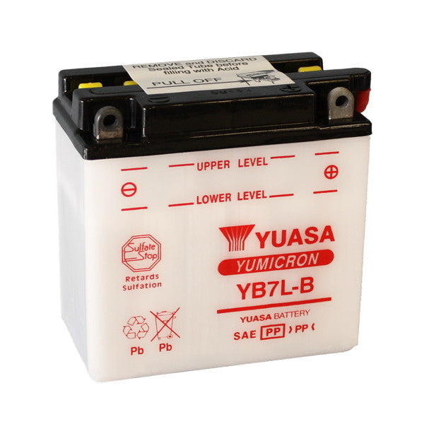 YUASA YB7L-B 12V/8Ah Motorradbatterie (ohne Säure)
