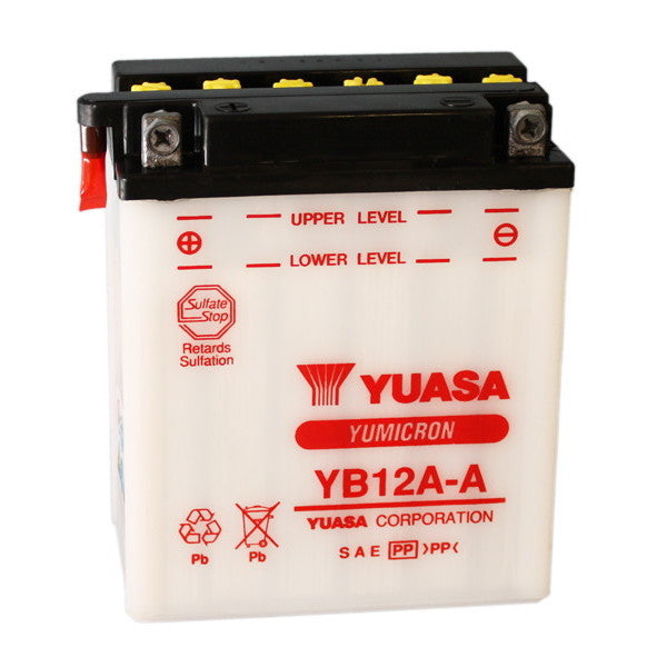 Batteria Moto YUASA YB12A-A 12V/12Ah senza acido a corredo