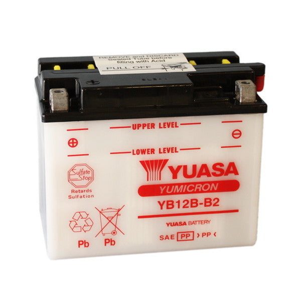 Batería de motocicleta YUASA YB12B-B2 12V/12Ah sin ácido incluido
