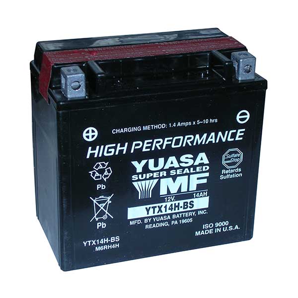 Batteria Moto YUASA YTX14H-BS (Sigillata Con Acido A Corredo) 12V/12Ah