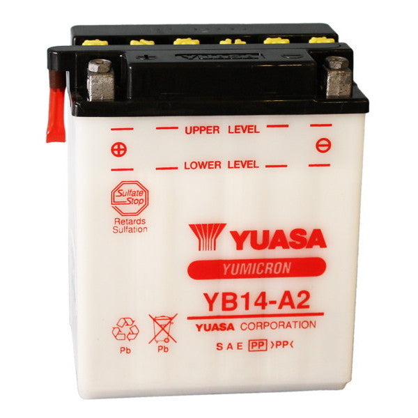 YUASA YB14-A2 12V/14Ah Motorradbatterie (ohne Säure)