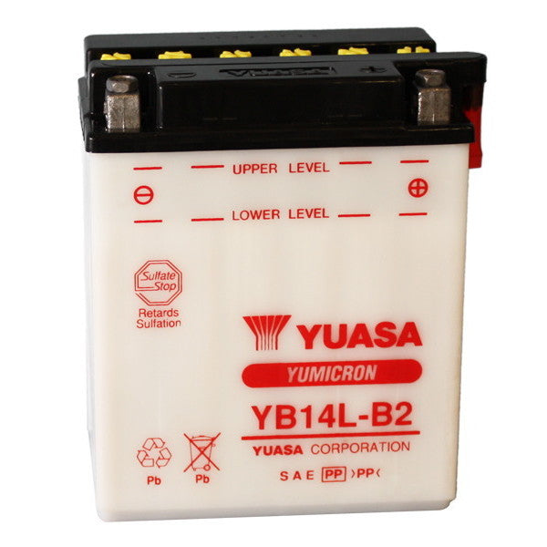 Batería de motocicleta YUASA YB14L-B2 12V/14Ah sin ácido incluido