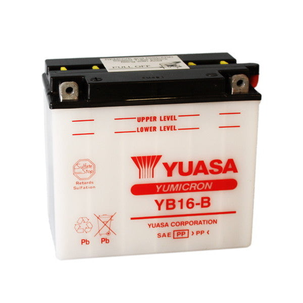 Batería de motocicleta YUASA YB16-B 12V/19Ah sin ácido incluido