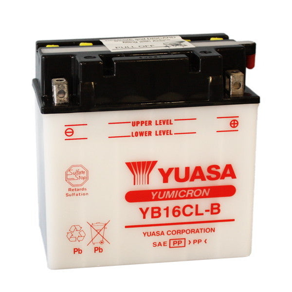 Batería de motocicleta YUASA YB16Cl-B 12V/19Ah sin ácido incluido