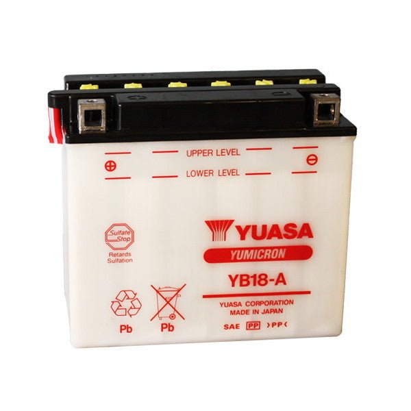 Batería de motocicleta YUASA YB18-A 12V/18Ah sin ácido incluido