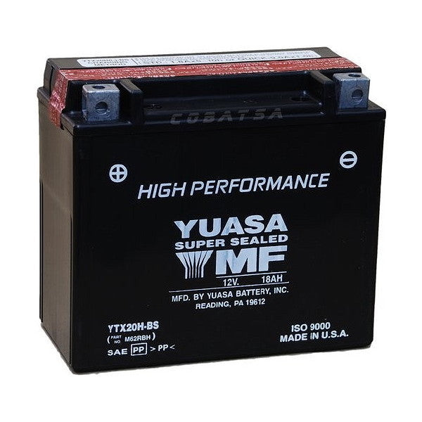 Batería de motocicleta YUASA YTX20H-BS (sellada con ácido incluido) 12 V/18 Ah