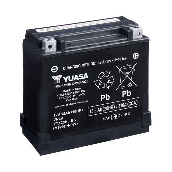 Batería de motocicleta YUASA YTX20Hl-BS-Pw (sellada con ácido incluido) 12 V/18 Ah