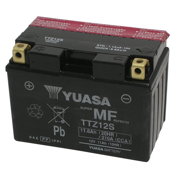 YUASA TTZ12S-BS Motorradbatterie (versiegelt, Säure enthalten) 12V/11Ah