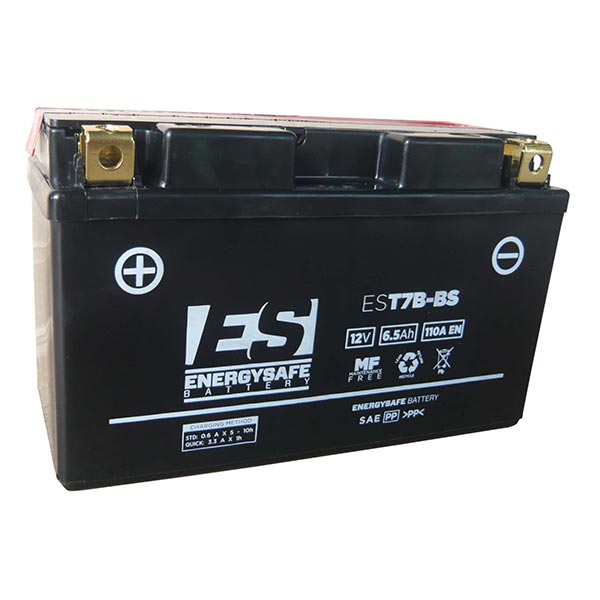 Batería para motocicleta Energysafe EST7B-BS (sellada con ácido incluido) 12 V/6,5 Ah