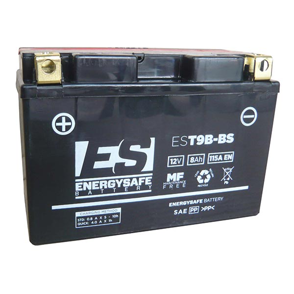 Energysafe EST9B-BS Motorradbatterie (versiegelt, Säure enthalten) 12 V/8 Ah